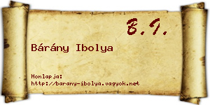 Bárány Ibolya névjegykártya